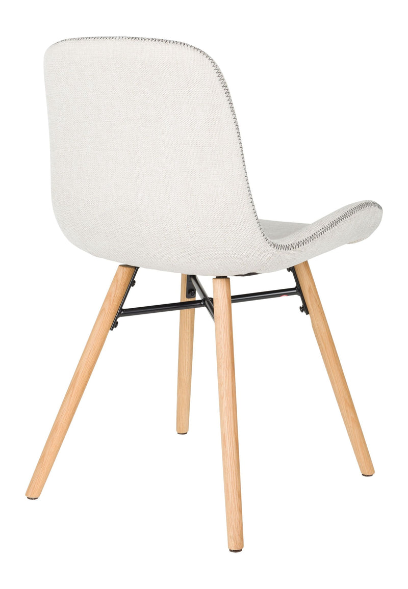 Esszimmerstuhl Lester im 2er-Set, Beige mit Eichenholz-Gestell