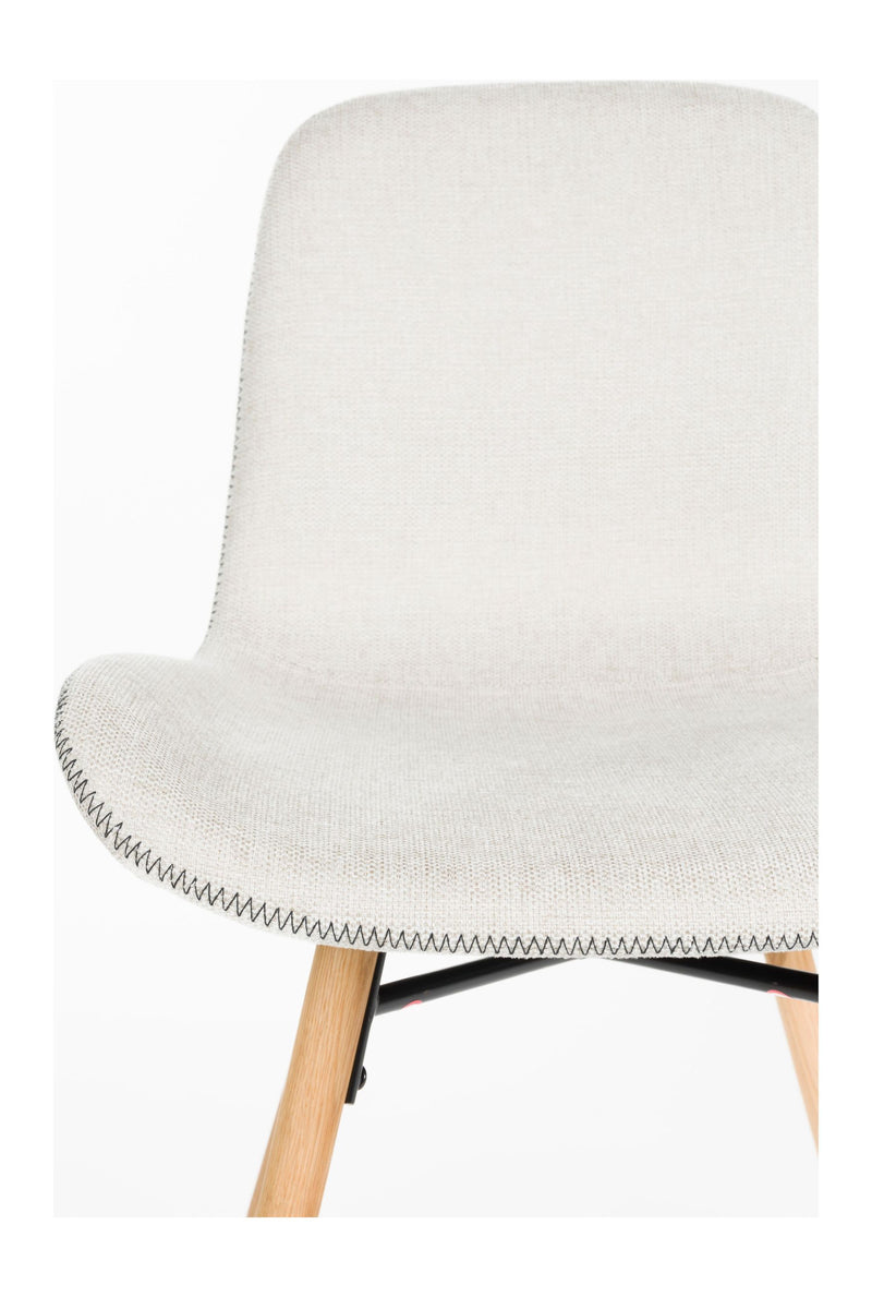 Esszimmerstuhl Lester im 2er-Set, Beige mit Eichenholz-Gestell