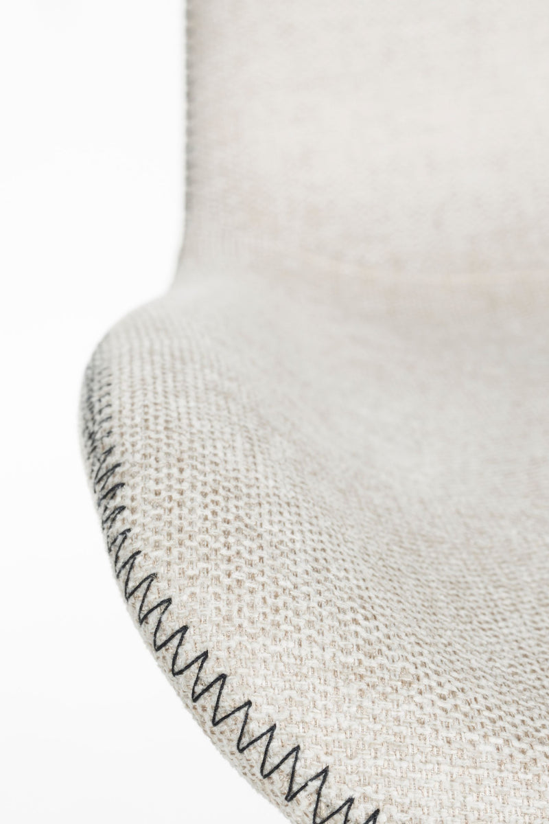 Esszimmerstuhl Lester im 2er-Set, Beige mit Eichenholz-Gestell