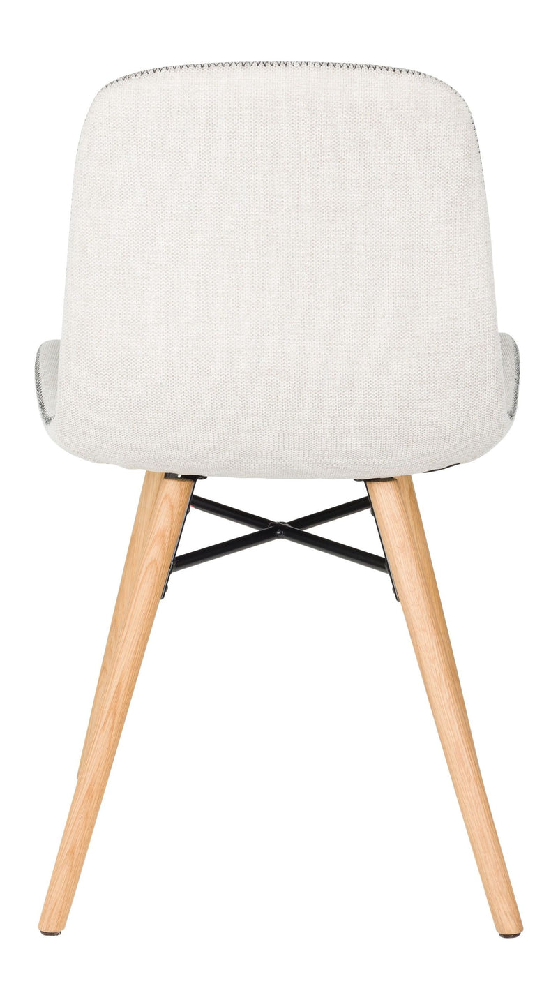 Esszimmerstuhl Lester im 2er-Set, Beige mit Eichenholz-Gestell