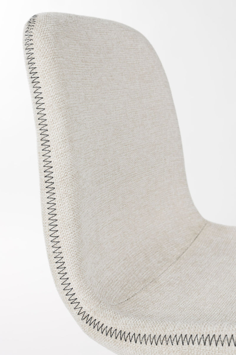 Esszimmerstuhl Lester im 2er-Set, Beige mit Eichenholz-Gestell