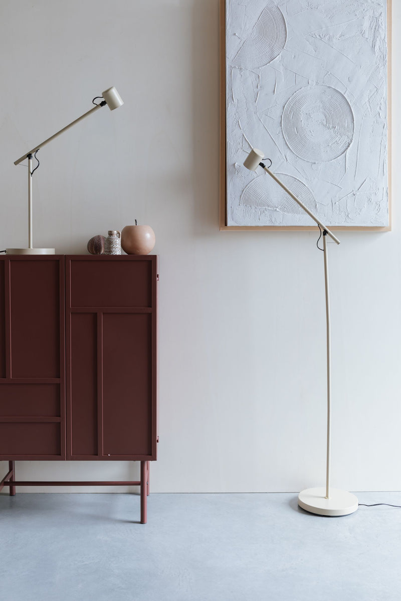 Stehlampe Aero Beige, verstellbar aus Metall mit GU10-Fassung