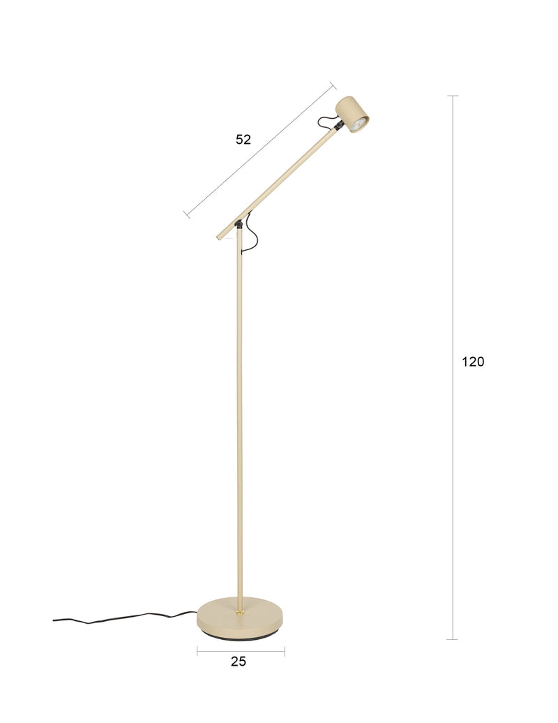 Stehlampe Aero Beige, verstellbar aus Metall mit GU10-Fassung