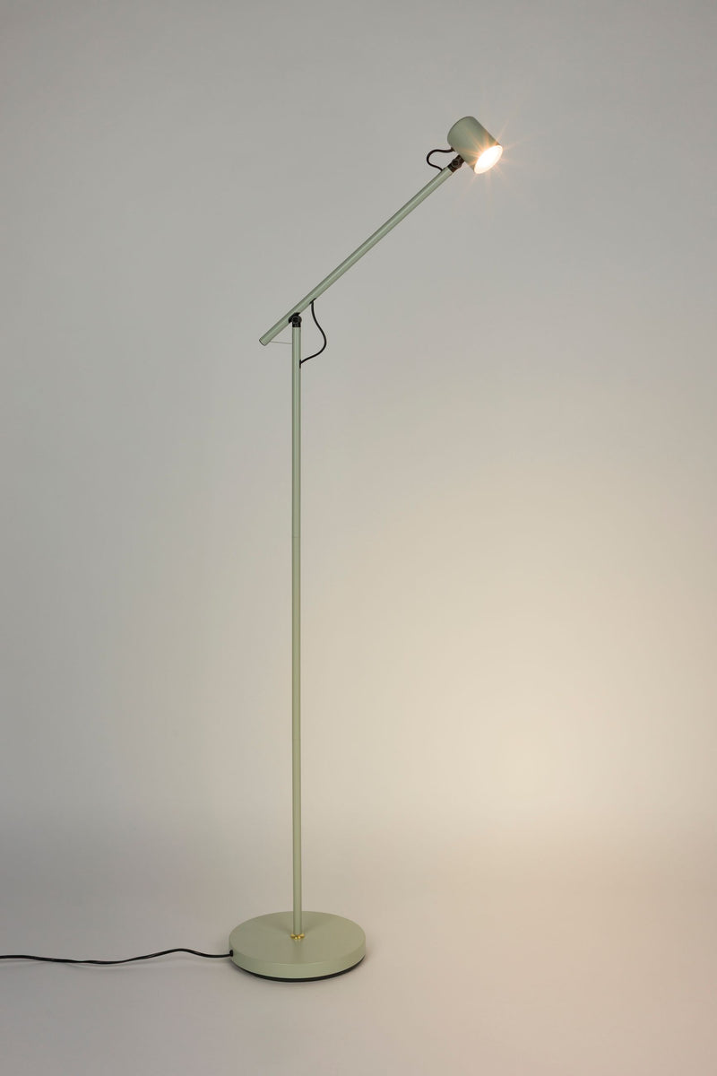 Stehlampe Aero in Grün, höhenverstellbar mit Gestell aus Metall