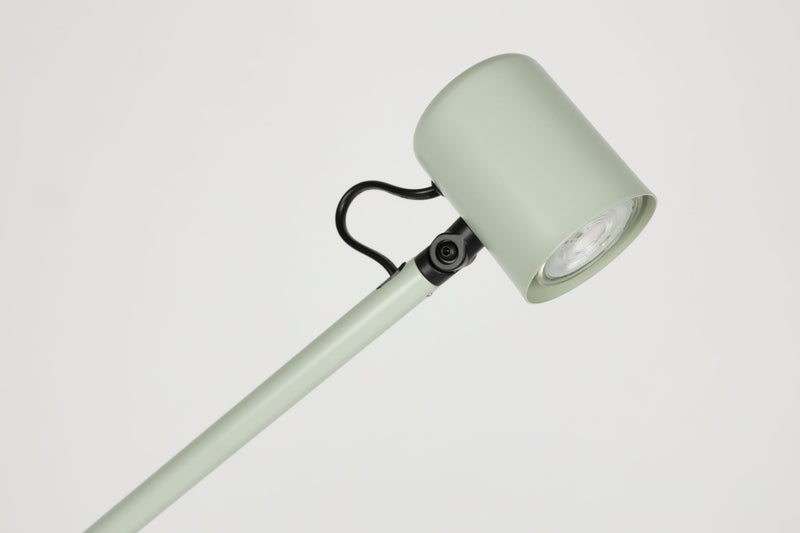 Stehlampe Aero in Grün, höhenverstellbar mit Gestell aus Metall