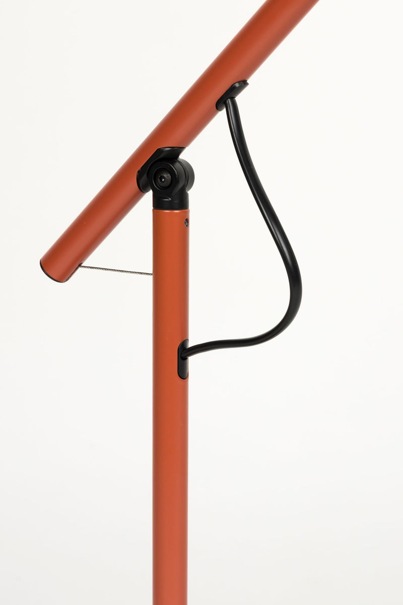 Tischlampe Aero in Rot mit Metallgestell, höhenverstellbar, GU10