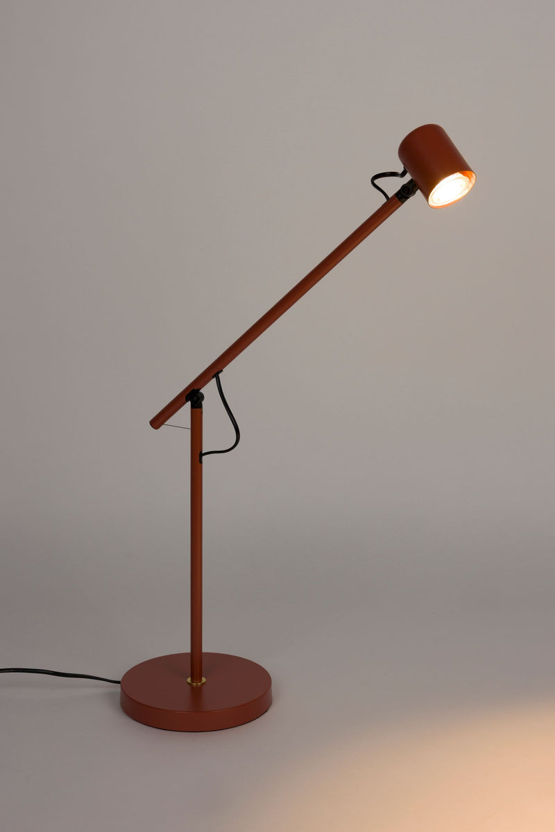 Tischlampe Aero in Rot mit Metallgestell, höhenverstellbar, GU10