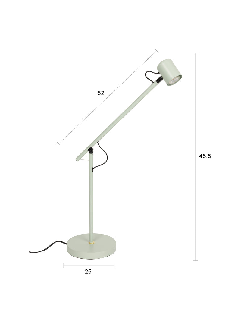 Tischlampe Aero, verstellbar aus Metall in Grün mit GU10-Fassung