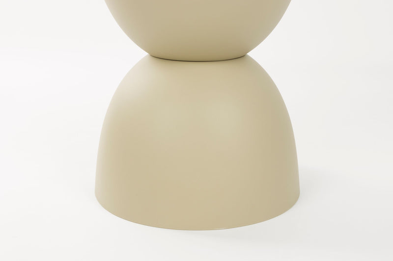 Beistelltisch Mara Beige mit abnehmbarer Tischplatte, wetterfest
