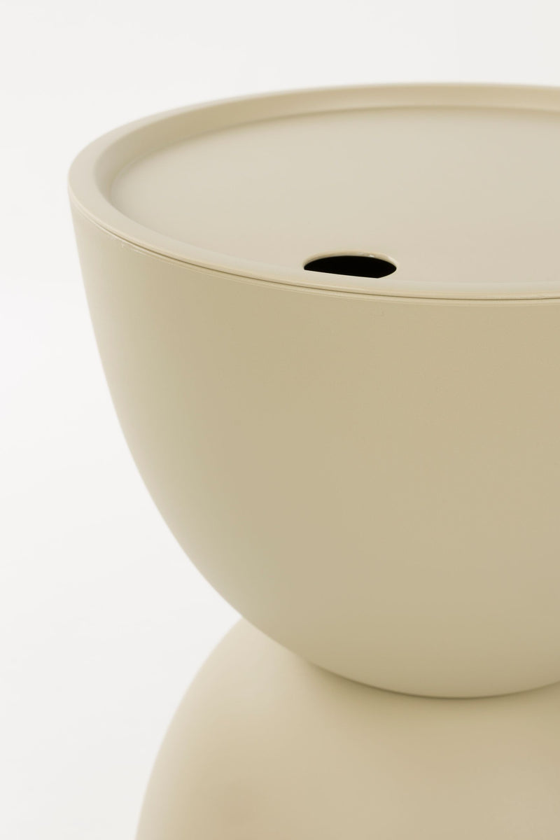 Beistelltisch Mara Beige mit abnehmbarer Tischplatte, wetterfest