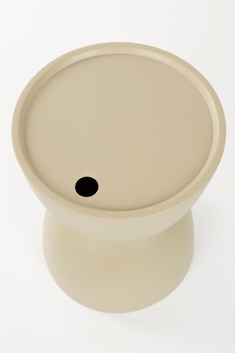 Beistelltisch Mara Beige mit abnehmbarer Tischplatte, wetterfest