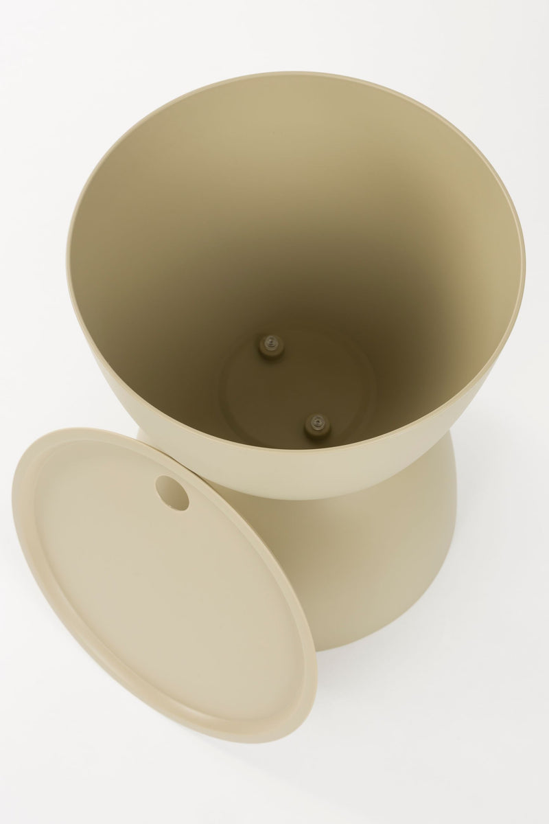 Beistelltisch Mara Beige mit abnehmbarer Tischplatte, wetterfest
