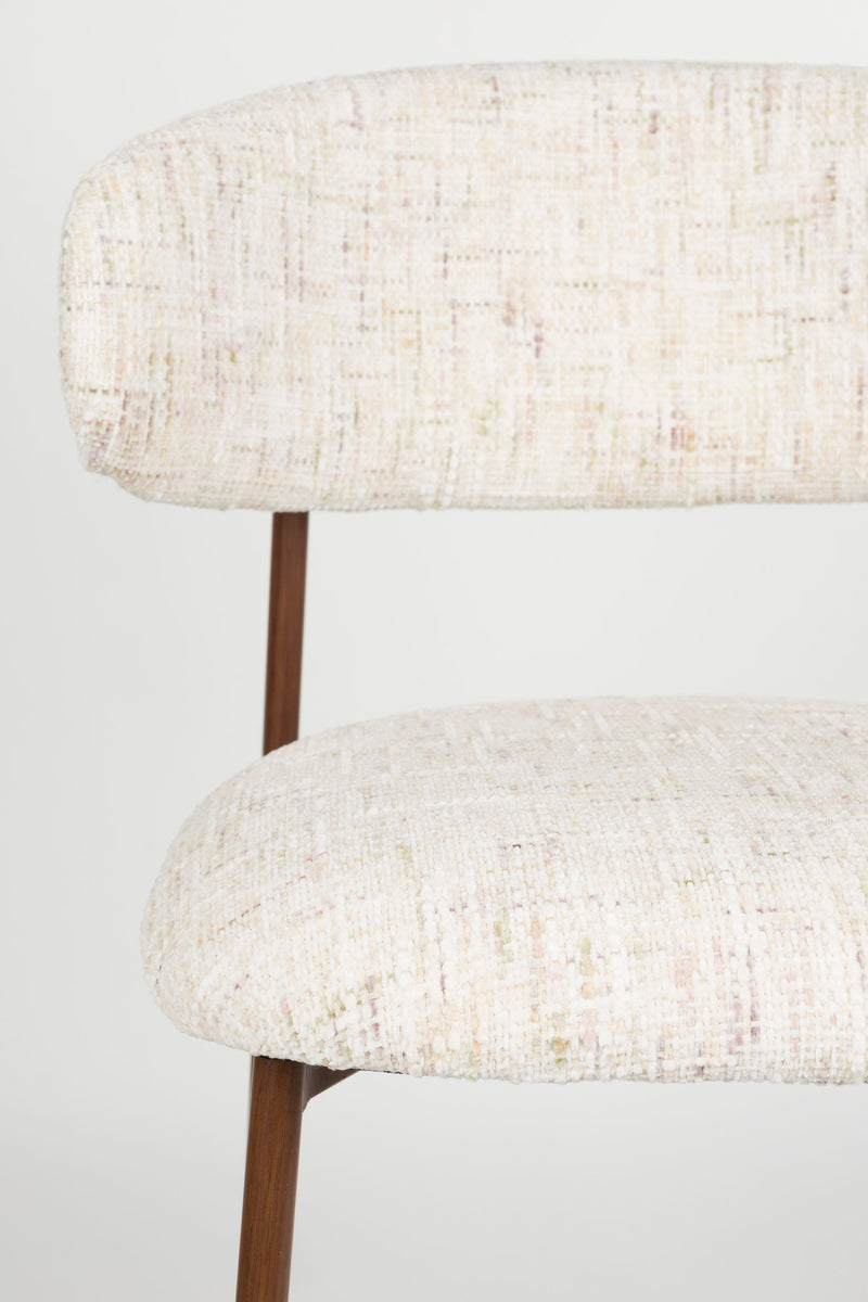 Barhocker Claes im 2er-Set, Off-White mit Eisengestell für Esszimmer