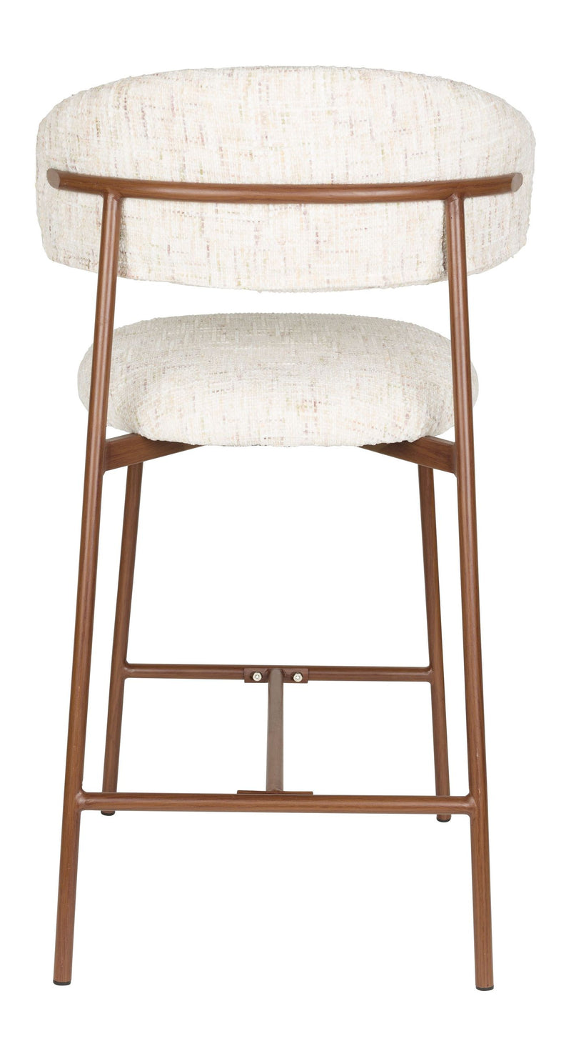 Barhocker Claes im 2er-Set, Off-White mit Eisengestell für Esszimmer