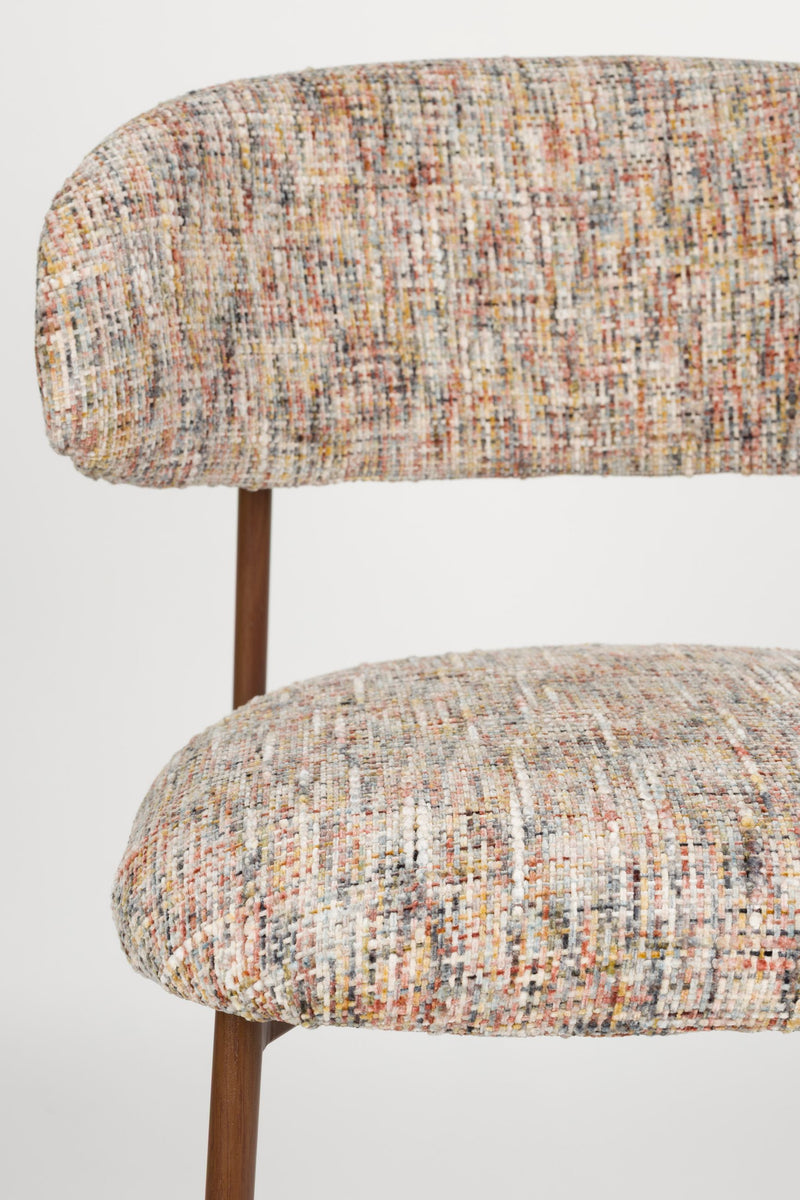 Barhocker Claes im 2er-Set, Beige mit meliertem Bezug, Metallgestell