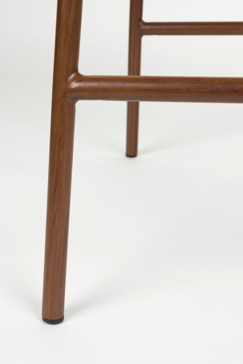 Barhocker Claes im 2er-Set, Beige mit meliertem Bezug, Metallgestell