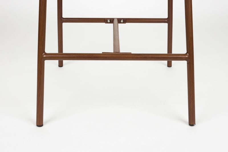Barhocker Claes im 2er-Set, Beige mit meliertem Bezug, Metallgestell