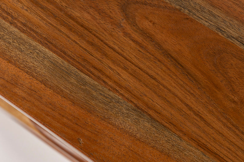 Schrank Ruben aus massivem Mangoholz, modular stapelbar, Braun