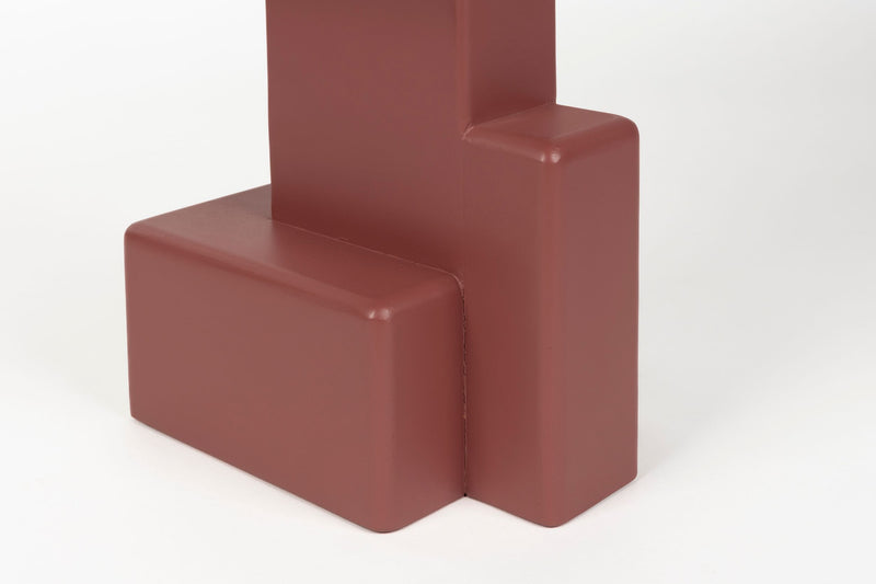 Beistelltisch Blast mit brutalistischem Blockdesign aus MDF in Rot
