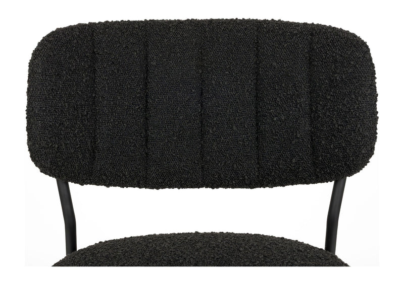 Esszimmerstuhl Jolien im 2er-Set, Schwarz mit Bouclé-Stoff