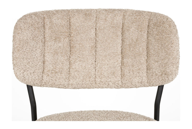 Esszimmerstuhl Jolien im 2er-Set, Beige mit schwarzem Metallgestell