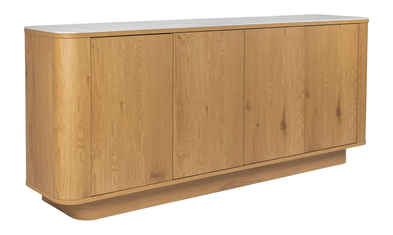 Hohes Sideboard Almira in Eiche-Optik mit Stauraum für Schlafzimmer