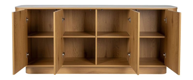 Hohes Sideboard Almira in Eiche-Optik mit Stauraum für Schlafzimmer