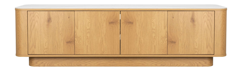 Sideboard Almira Low Eiche-Optik mit Stauraum für Wohnzimmer