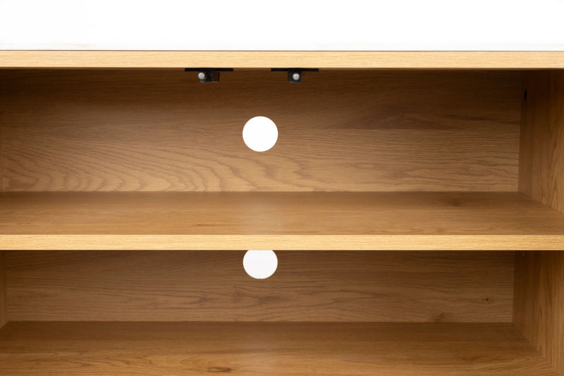 Sideboard Almira Low Eiche-Optik mit Stauraum für Wohnzimmer