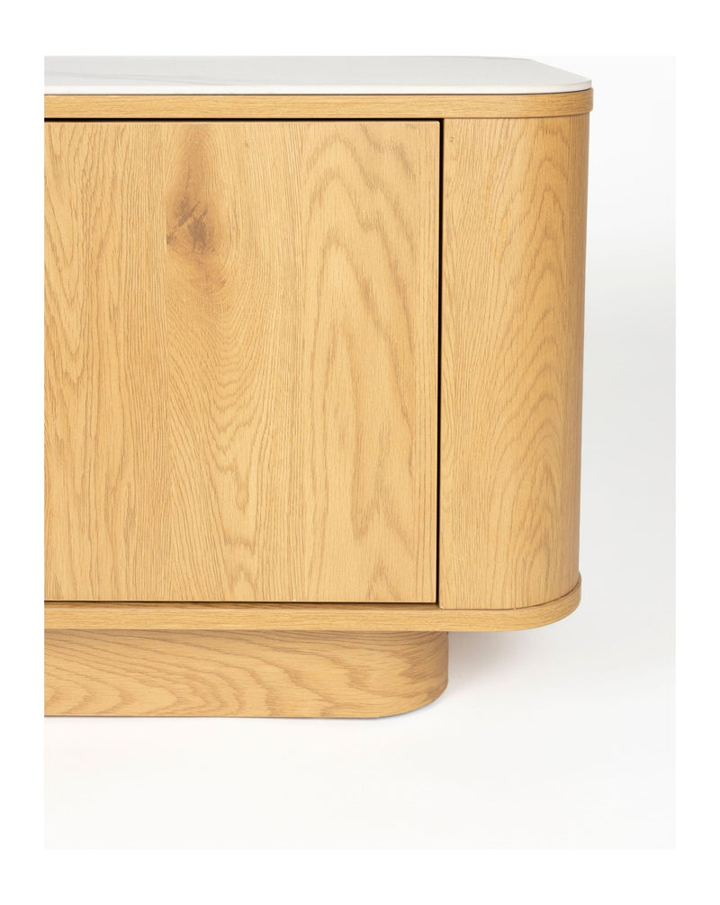 Sideboard Almira Low Eiche-Optik mit Stauraum für Wohnzimmer