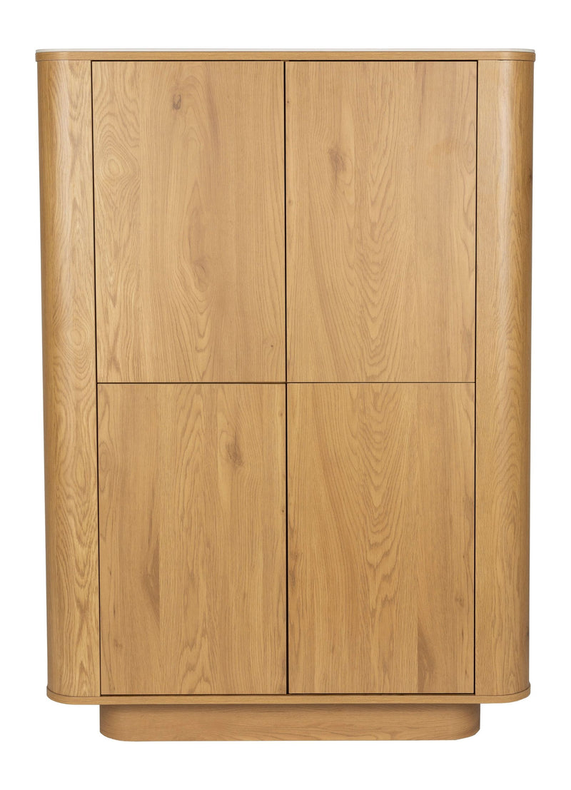 Schrank Almira Oak in Holzoptik mit Marmoroptik-Platte, 100 cm breit