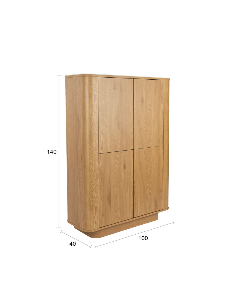 Schrank Almira Oak in Holzoptik mit Marmoroptik-Platte, 100 cm breit