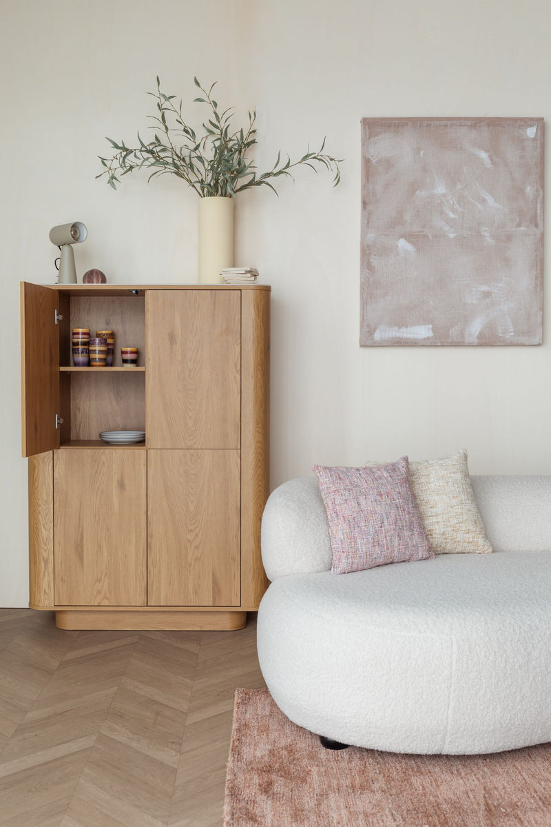 Schrank Almira Oak in Holzoptik mit Marmoroptik-Platte, 100 cm breit