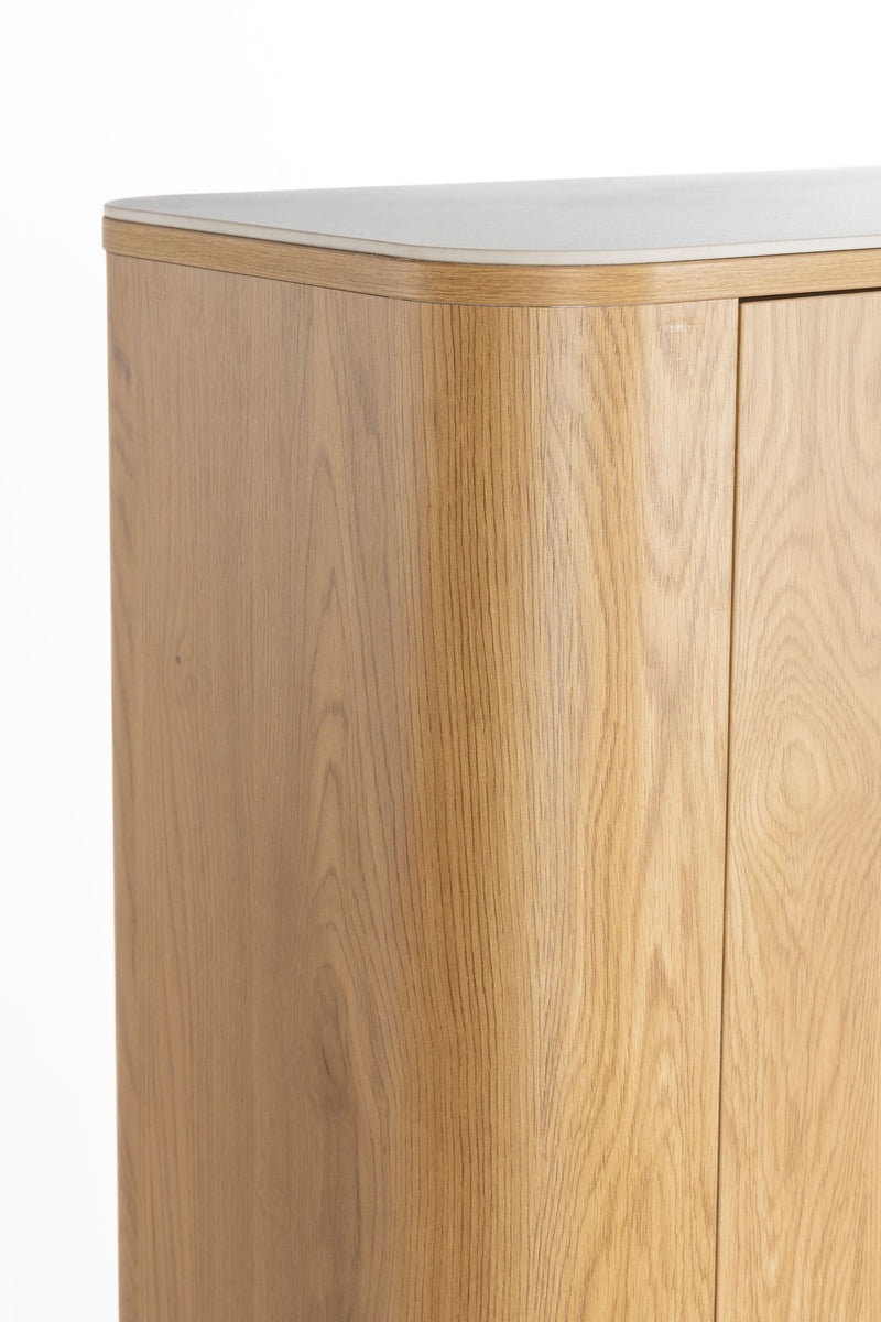 Schrank Almira Oak in Holzoptik mit Marmoroptik-Platte, 100 cm breit