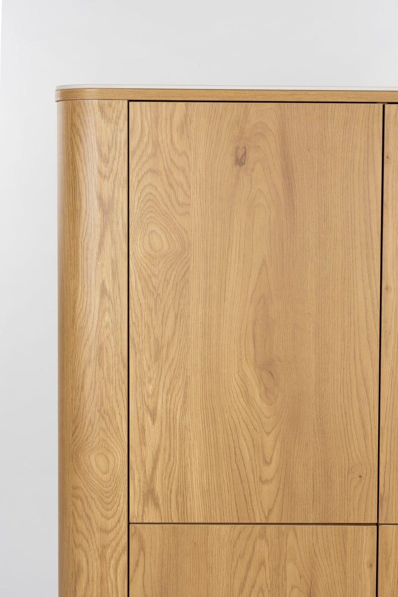 Schrank Almira Oak in Holzoptik mit Marmoroptik-Platte, 100 cm breit