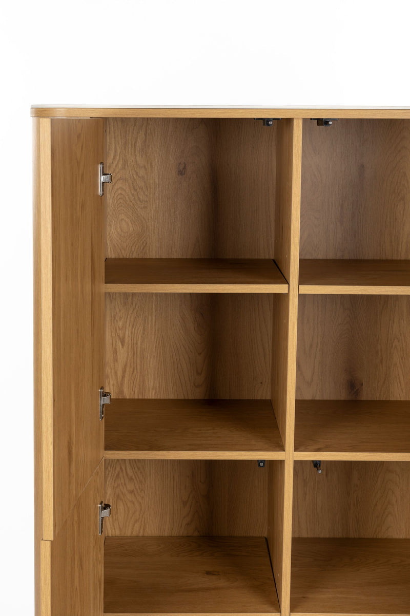 Schrank Almira Oak in Holzoptik mit Marmoroptik-Platte, 100 cm breit