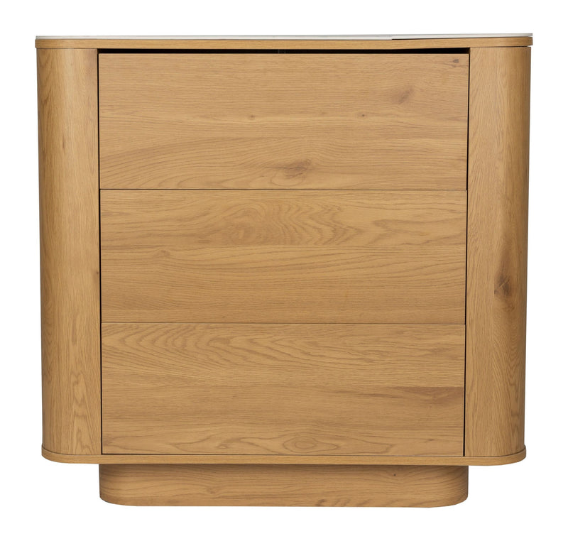 Schrank Almira Oak mit 3 Schubladen aus Holz in Eiche-Optik