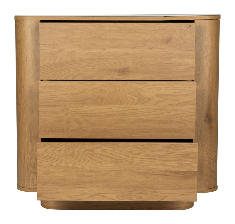 Schrank Almira Oak mit 3 Schubladen aus Holz in Eiche-Optik