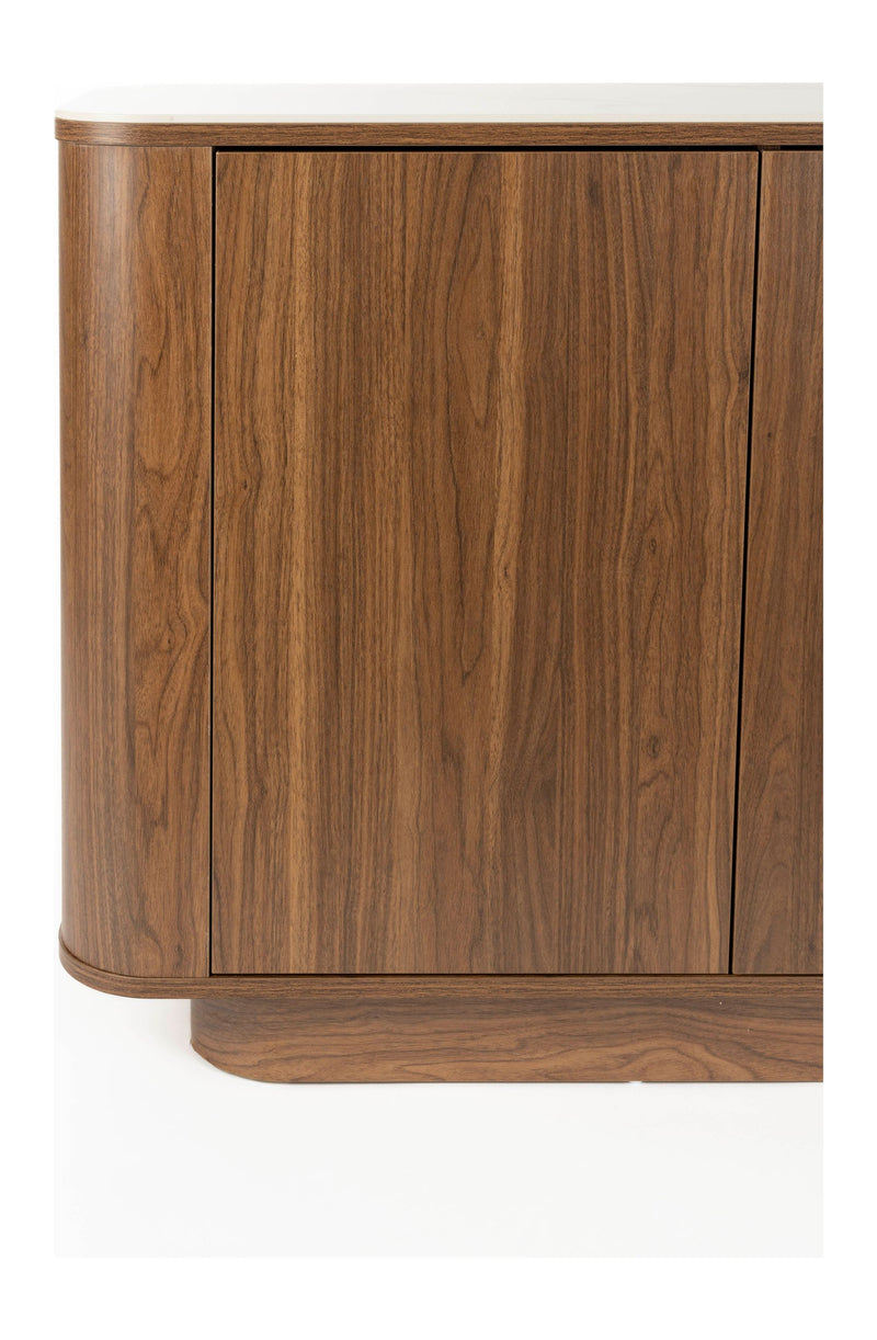 Sideboard Almira High in Walnuss-Optik mit Stauraum für Wohnzimmer