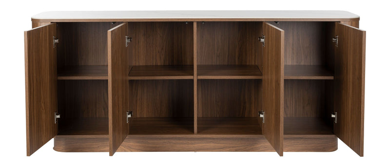 Sideboard Almira High in Walnuss-Optik mit Stauraum für Wohnzimmer