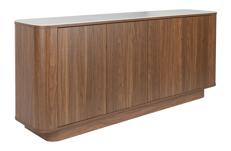 Sideboard Almira High in Walnuss-Optik mit Stauraum für Wohnzimmer