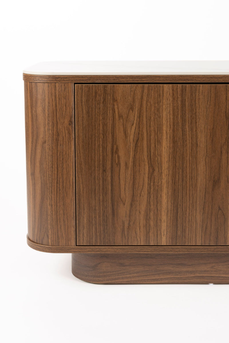 Sideboard Almira Low Walnuss mit Stauraum für Wohn- und Schlafzimmer