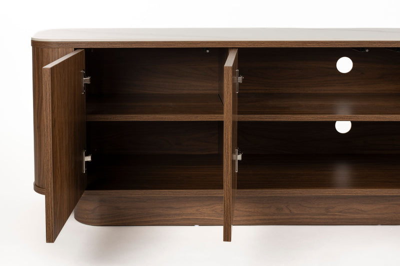 Sideboard Almira Low Walnuss mit Stauraum für Wohn- und Schlafzimmer