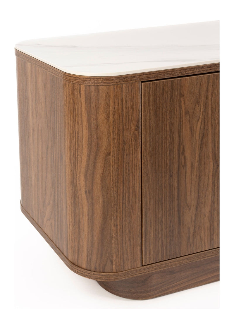 Sideboard Almira Low Walnuss mit Stauraum für Wohn- und Schlafzimmer