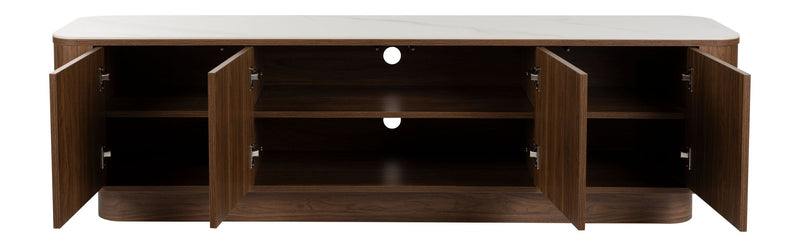 Sideboard Almira Low Walnuss mit Stauraum für Wohn- und Schlafzimmer