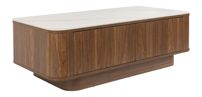 Couchtisch Almira aus Holz in Walnuss, Rechteckig für das Wohnzimmer
