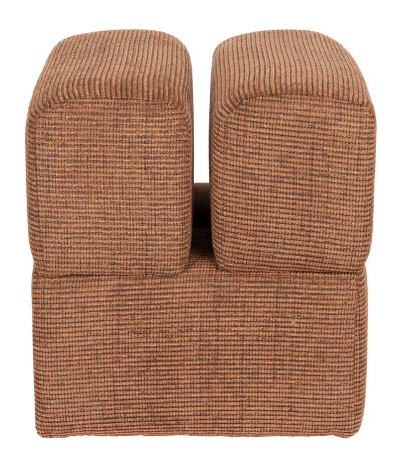 Hocker Staple Terracotta mit verspieltem Blockdesign, 40x40 cm
