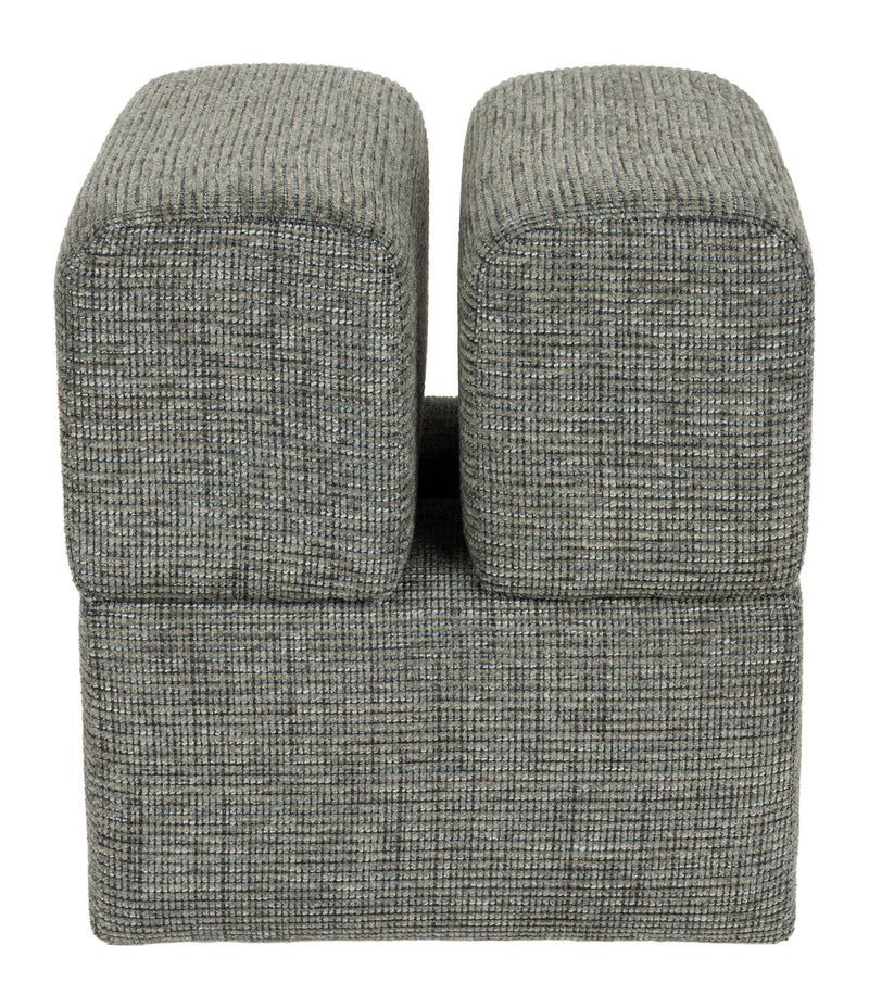 Hocker Staple im Blockdesign, Grün mit weichem Polyesterbezug