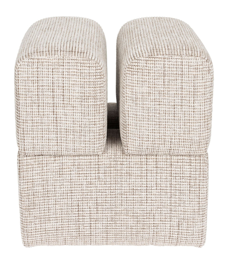 Hocker Staple Braun mit verspieltem Blockdesign aus Polyester
