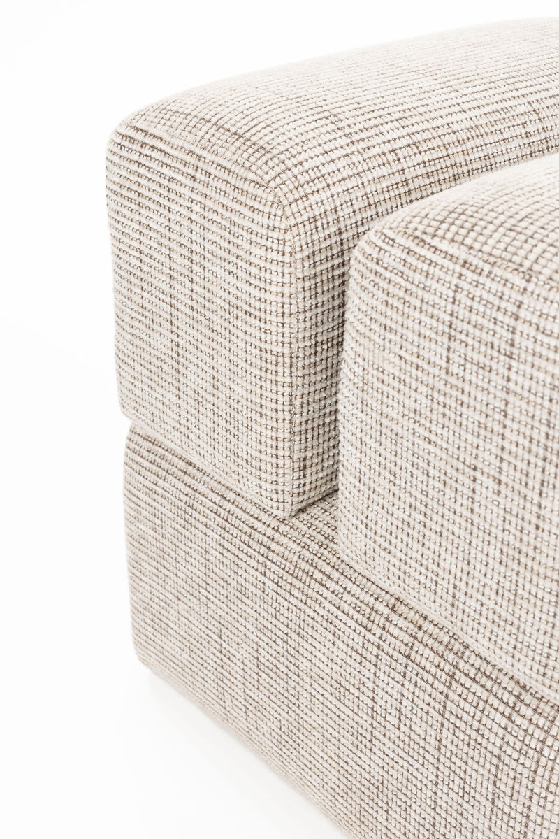 Hocker Staple Braun mit verspieltem Blockdesign aus Polyester